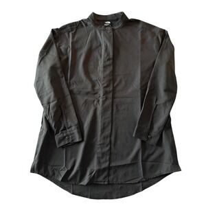 The North Face Womens Black Ripstop Mandarin Collar Button Down Shirt Size M